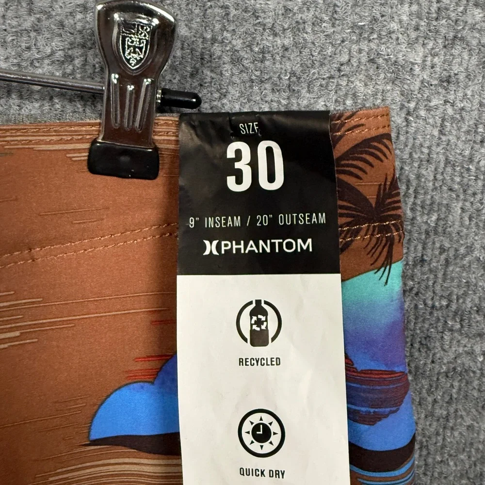 New Hurley Phantom Mens Size 30 Topical Surf Swim Board Shorts Orange Blue Beach